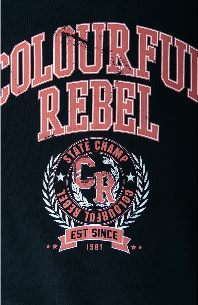 Colourful Rebel CR Varsity Relaxed Sweat, Alternate, color, Black