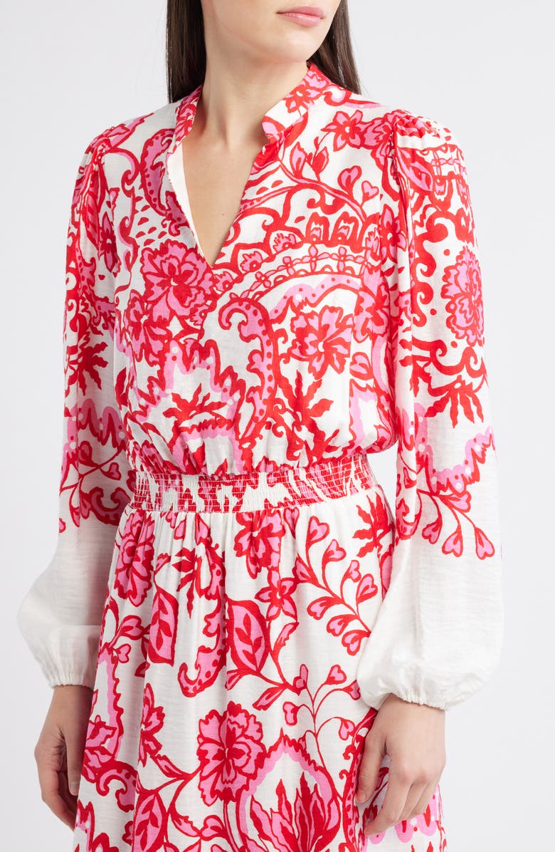 Lilly Pulitzer<sup>®</sup> Axton Print Long Sleeve Maxi Dress, Alternate, color, Coconut Spicy Socialite