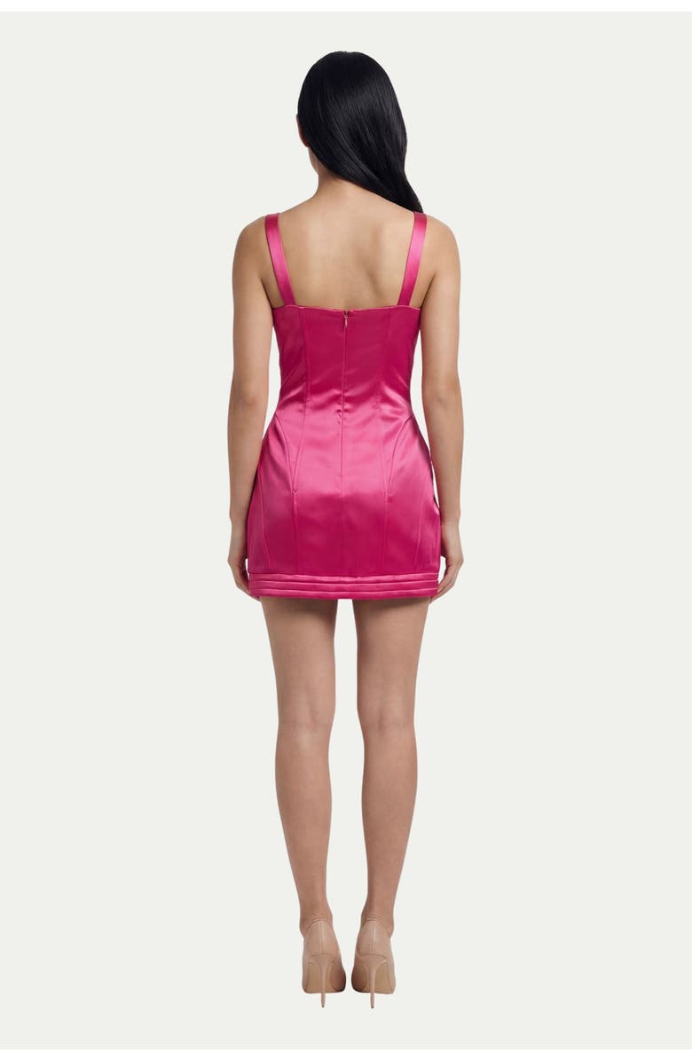 MissPap Premium Panelled Bonded Satin Dress, Alternate, color, Fuchsia