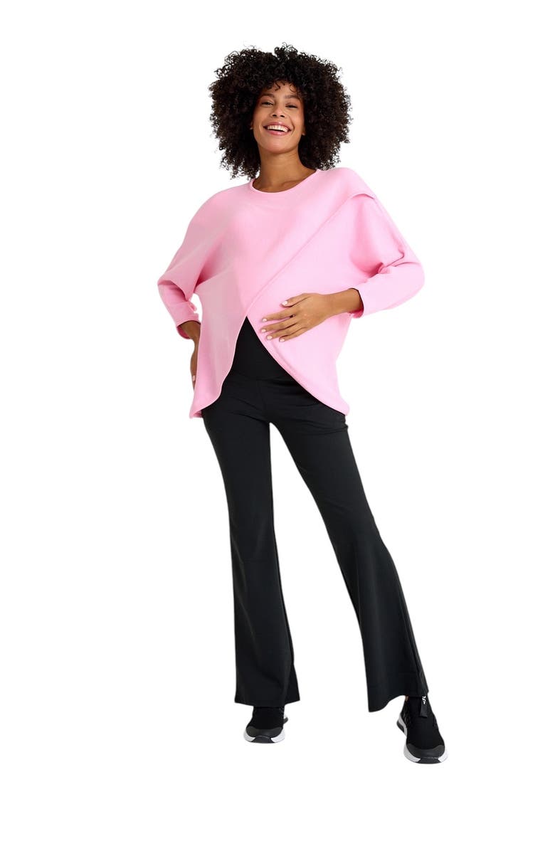 Accouchée Let Loose Crossover Long Sleeve Maternity/Nursing Knit Top, Main, color, Light Pink