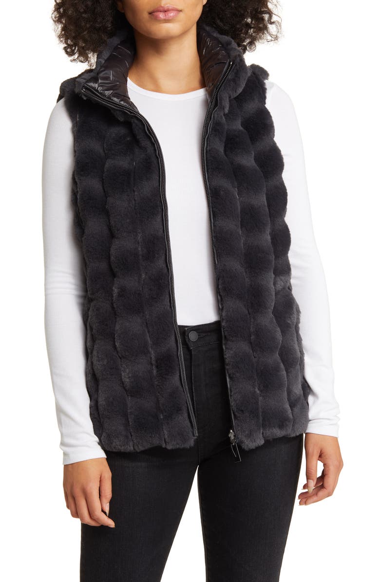 Via Spiga Reversible Faux Fur Vest, Alternate, color, 
