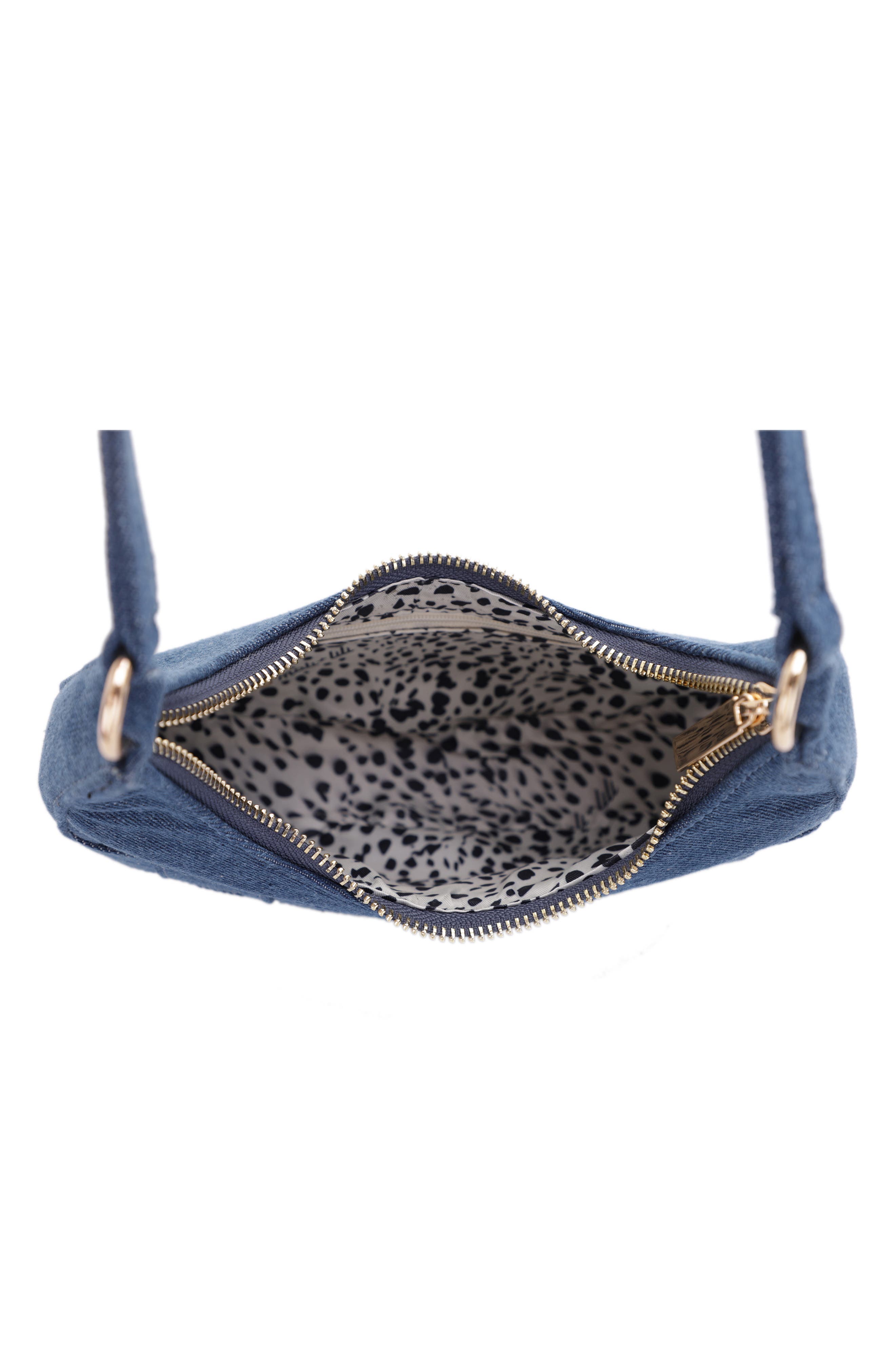 Leilani Woven Denim Baguette Shoulder Bag, Alternate, color, BLUE DENIM