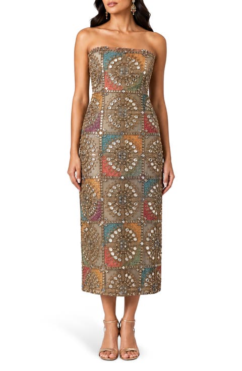 Ayla Strapless Midi Dress