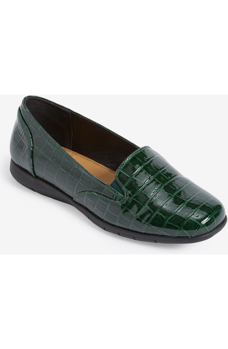 Comfortview The Leisa Slip On Flat, Main, color, Emerald