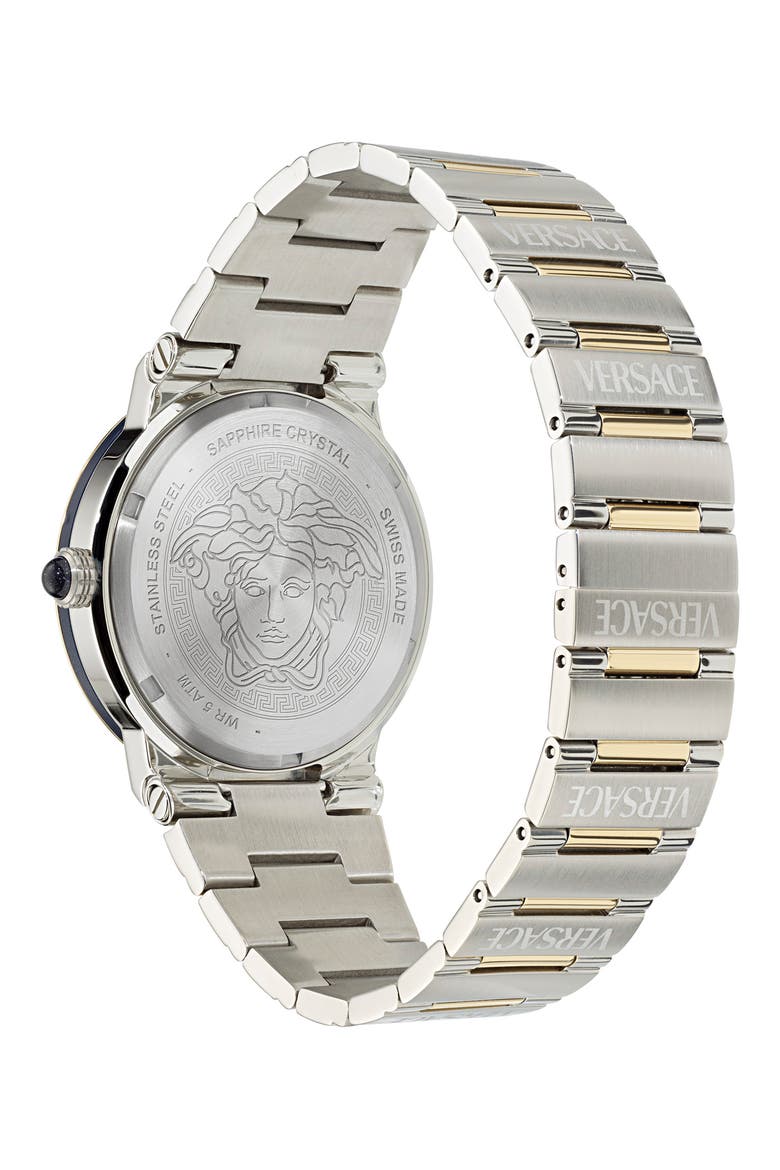 Greca Logo Moonphase Bracelet Watch, 38mm, Alternate, color, TWO TONE