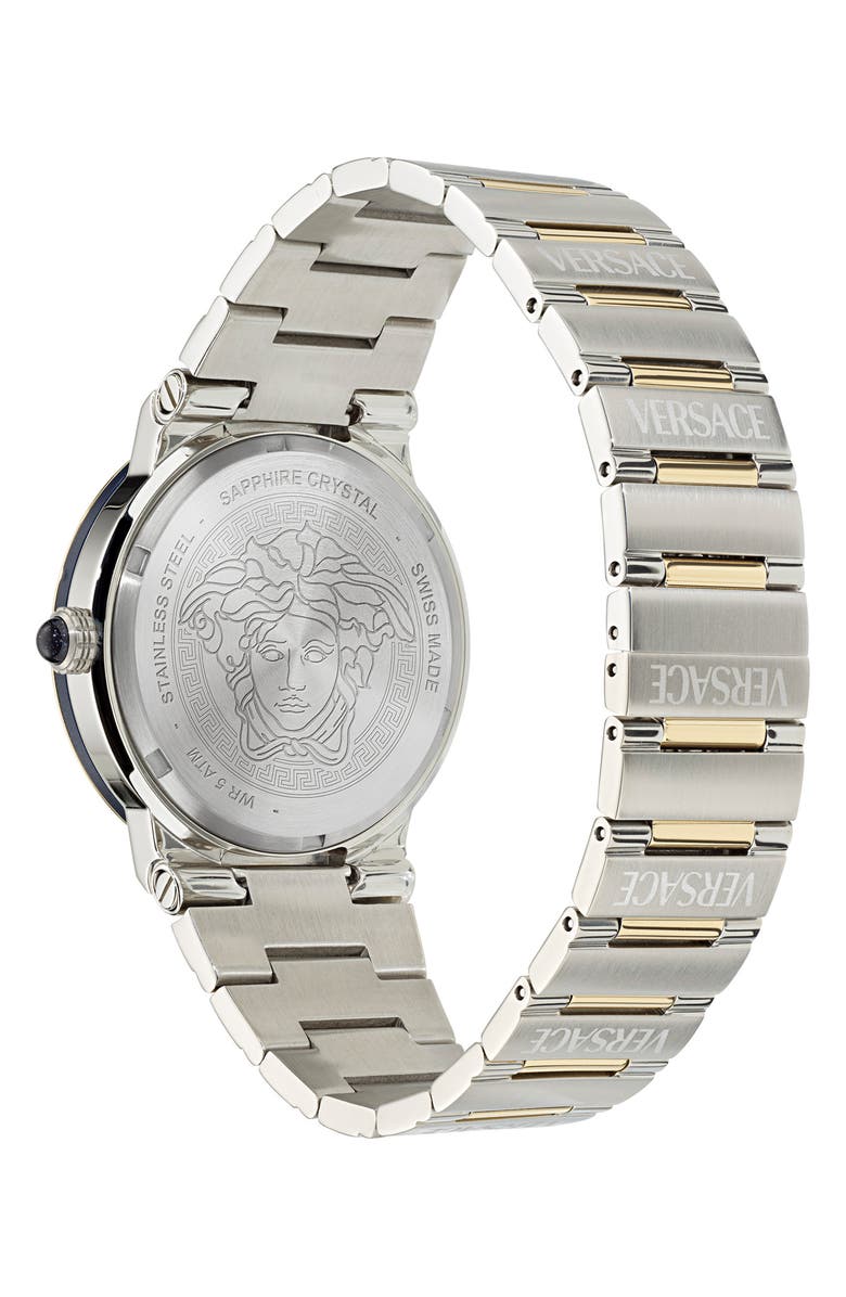 Versace Greca Logo Moonphase Bracelet Watch, 38mm, Alternate, color, 
