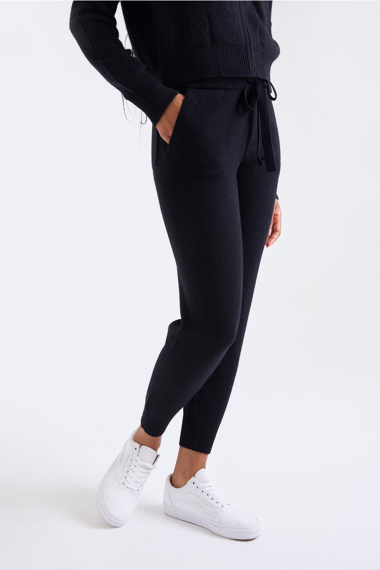 Milani 100% Cashmere Jogger, Main, color, BLACK
