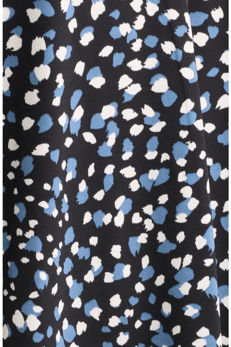 Print Mixed Media Split Neck Top, Alternate, color, ANNE BLACK/ DUTCH BLUE MULTI