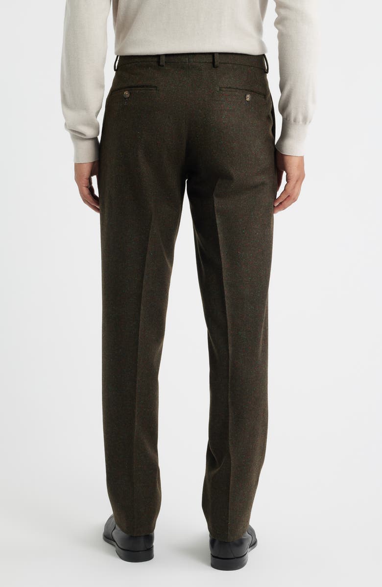 Berle Lambswool & Cashmere Donegal Tweed Dress Pants, Alternate, color, Olive