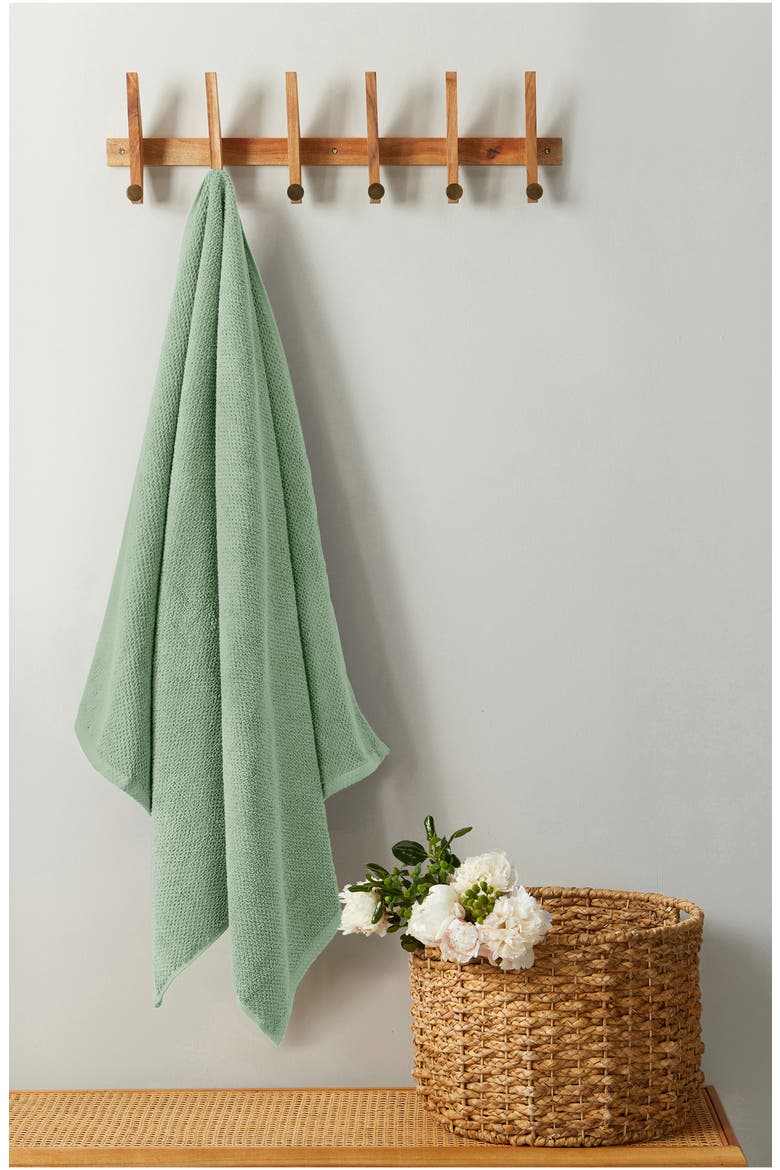 6-Piece Cotton Textured Bath Sheet Set, Alternate, color, MINERAL