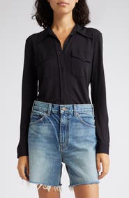 Nili Lotan Aveline Pocket Button-Up Shirt