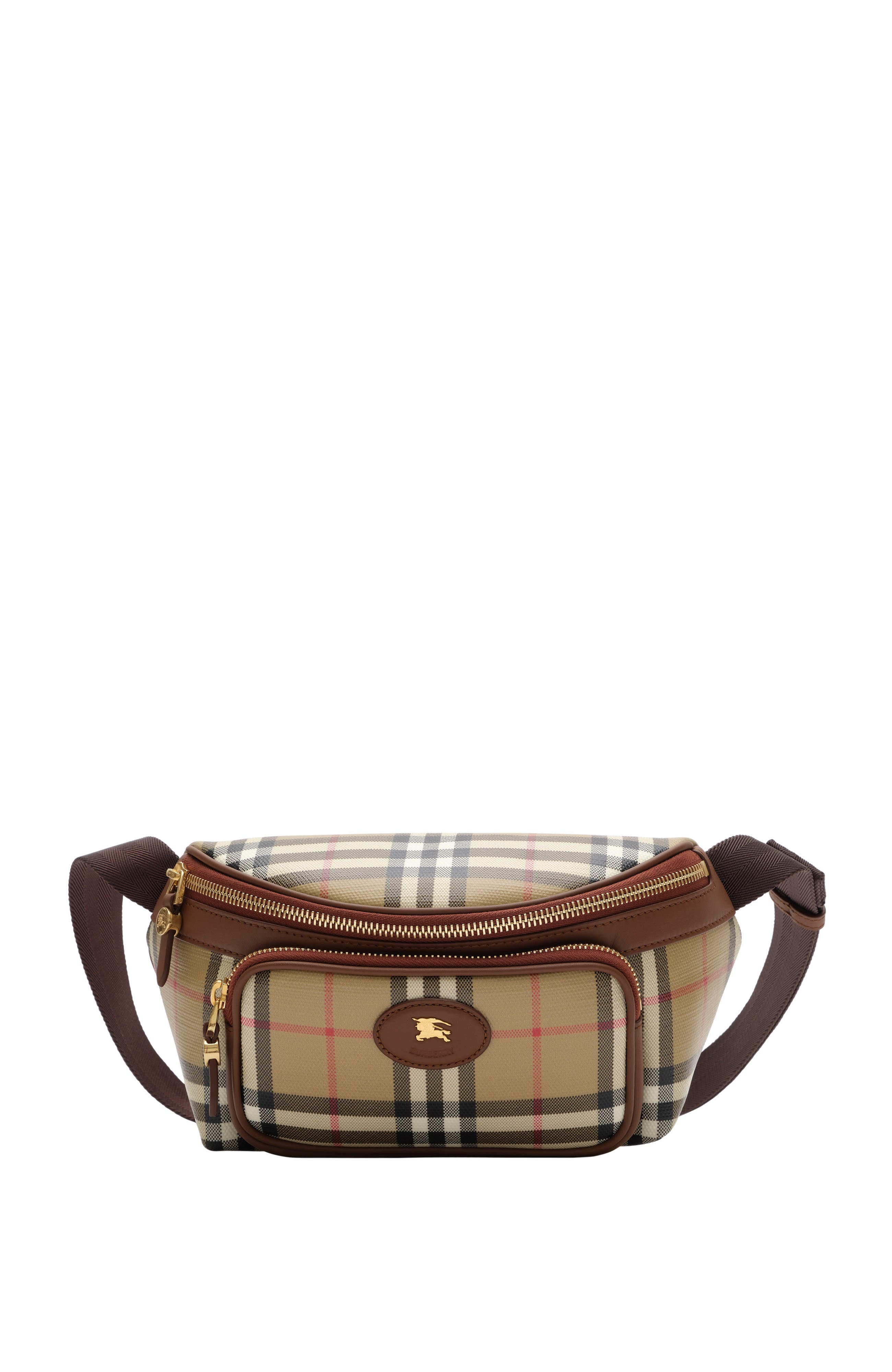 Burberry Check Belt Bag, Main, color, Archive Beige