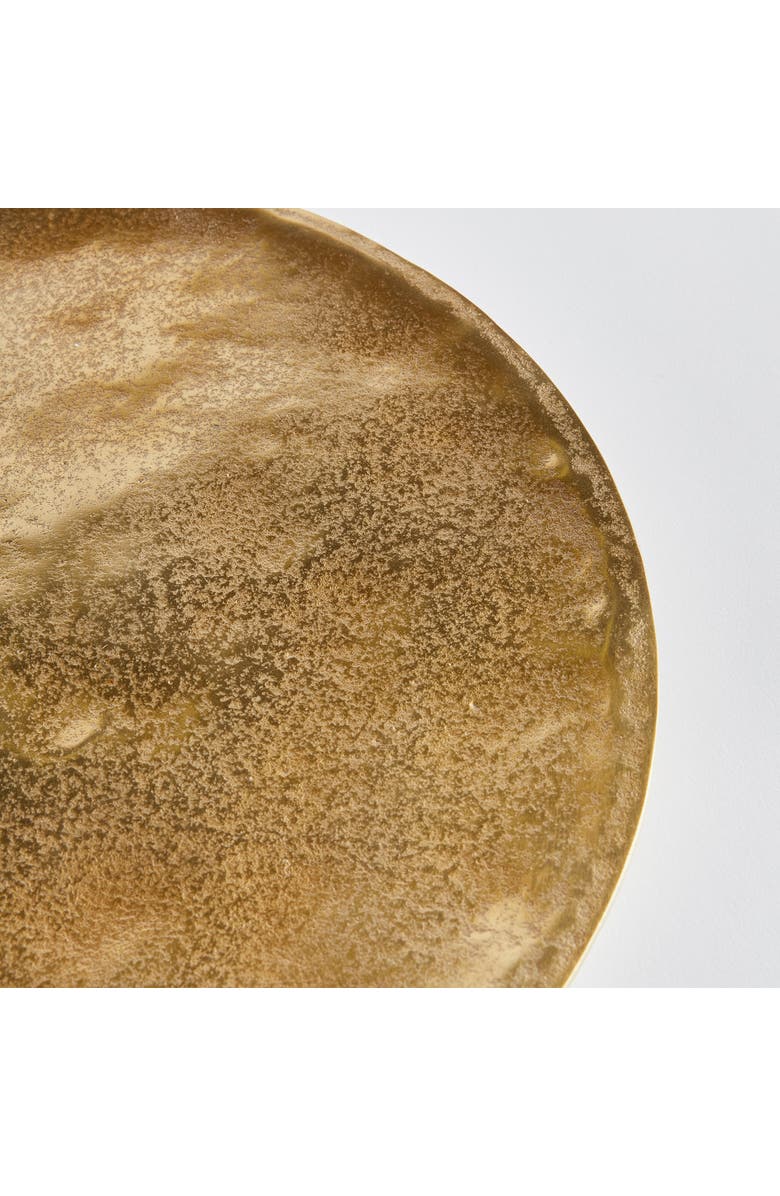 Napa Home & Garden 16.75" Veda Decorative Cast Aluminum Round Tabletop Centerpiece Tray, Alternate, color, Gold