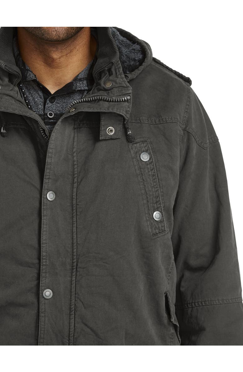 PX Clothing Big & Tall Patch & Welt Jacket, Alternate, color, Charcoal