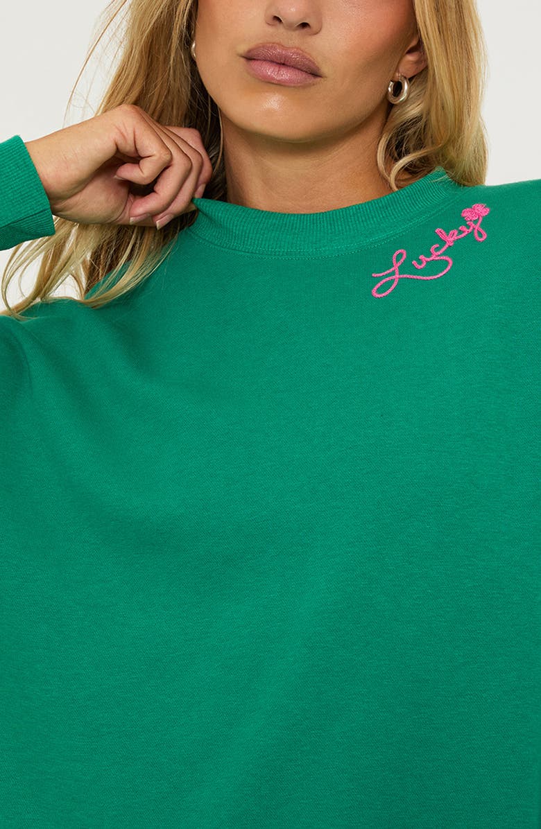 Beach Riot Devyn Oversized Sweatshirt, Alternate, color, Lucky Clover