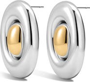 Luv AJ The Two-Tone Chrome Orb Statement Earrings
