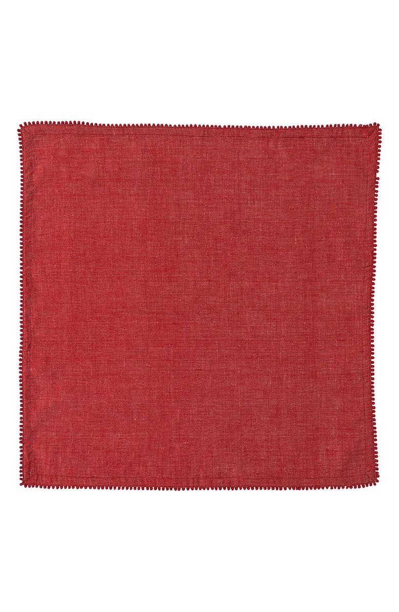 Juliska Berry Trim Set of 4 Cotton & Linen Napkins, Alternate, color, 