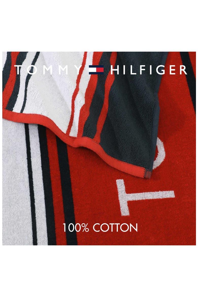 Hampton Stripe Beach Towel, Alternate, color, SCARLET/ WHITE/ MIDNIGHT BLUE