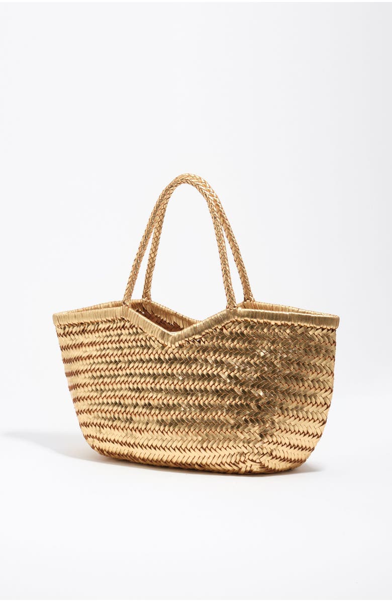 Bimba y Lola Braided Leather Shopper Bag, Alternate, color, Gold