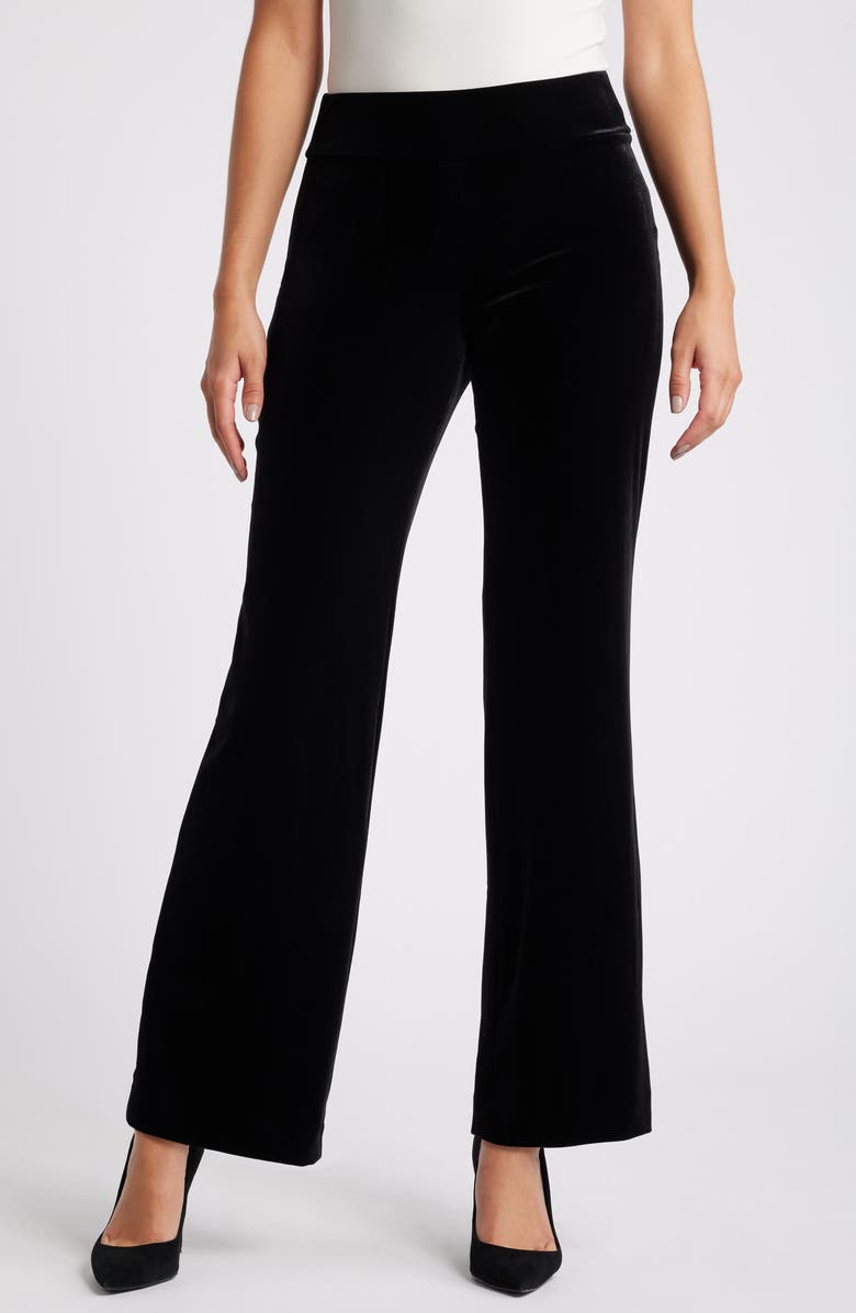 Anne Klein Pull-On Wide Leg Velvet Pants, Main, color, 