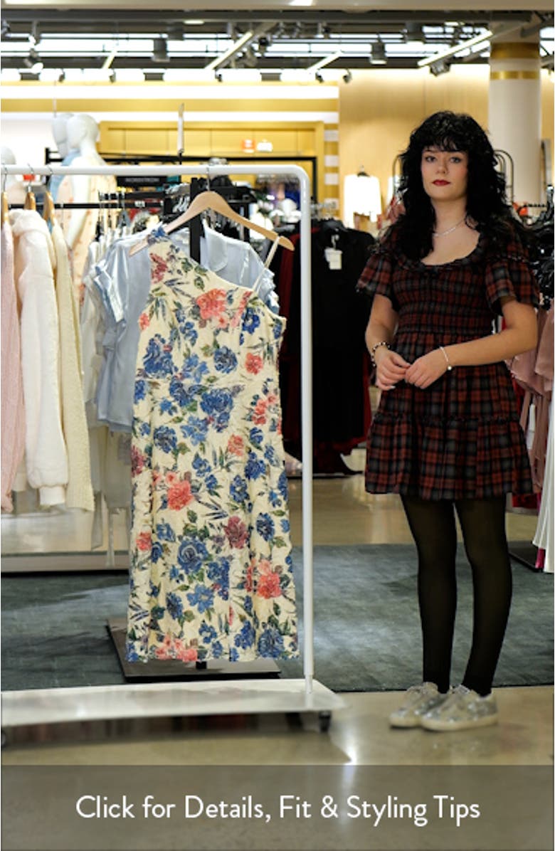 Floral Soutache Lace One-Shoulder Fit & Flare Midi Dress, sales video thumbnail