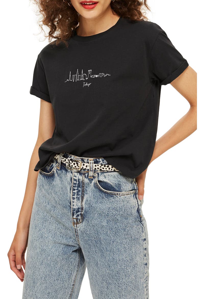 Skyline Tee, Main, color, BLACK