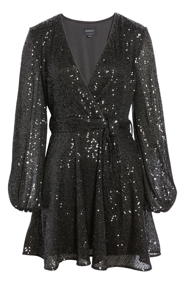 Bardot Bellissa Sequin Long Sleeve Dress, Alternate, color,