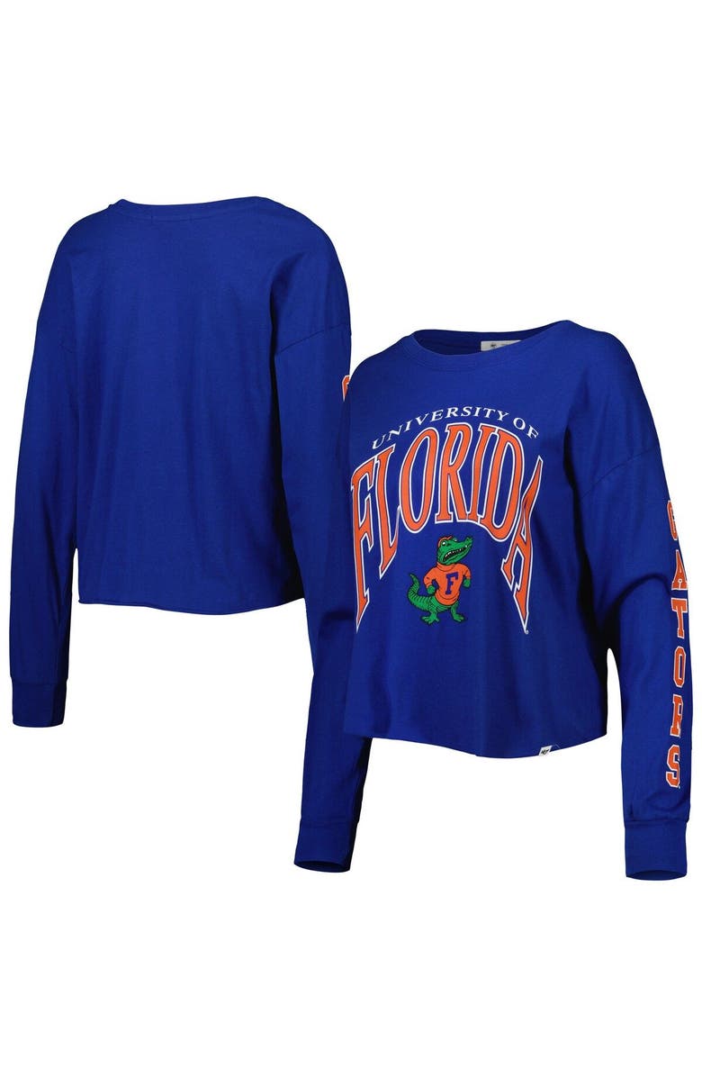 '47 Women's '47 Royal Florida Gators Parkway II Cropped Long Sleeve T-Shirt, Main, color,