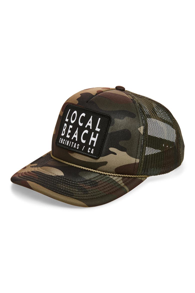 Logo Patch Trucker Hat, Main, color, CAMO