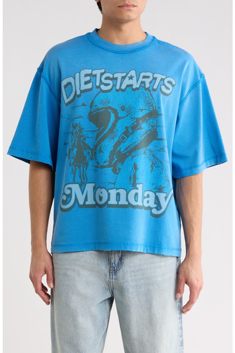 Desert Dawn Cotton Graphic T-Shirt, Main, color, BLUE