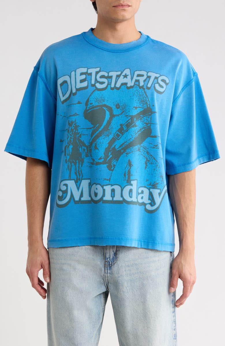 DIET STARTS MONDAY Desert Dawn Cotton Graphic T-Shirt, Main, color, Blue