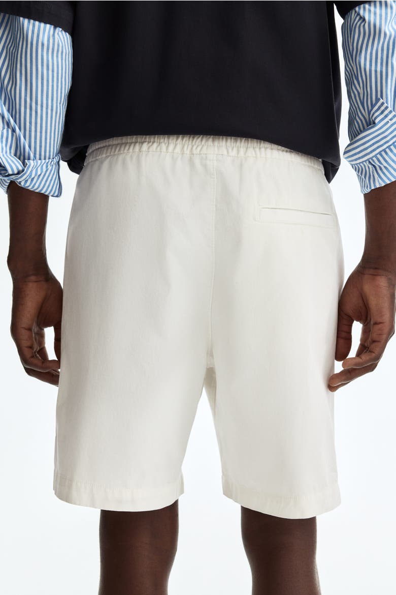 Relaxed Fit Cotton Shorts, Alternate, color, White