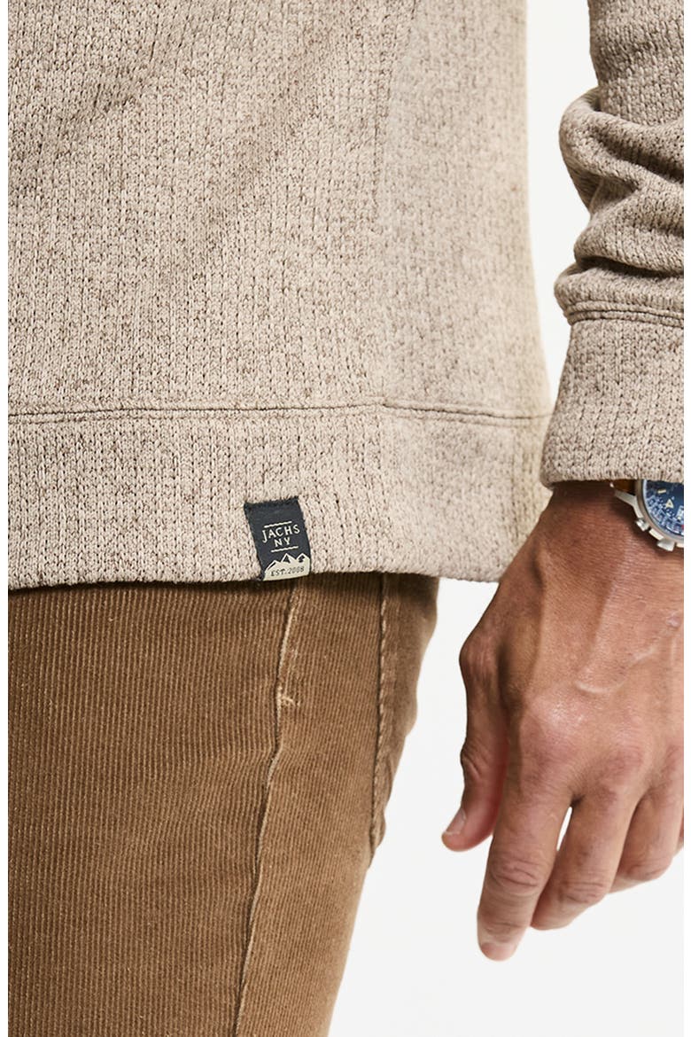 Stretch Fleece Crewneck Sweater, Alternate, color, STONE FLEECE