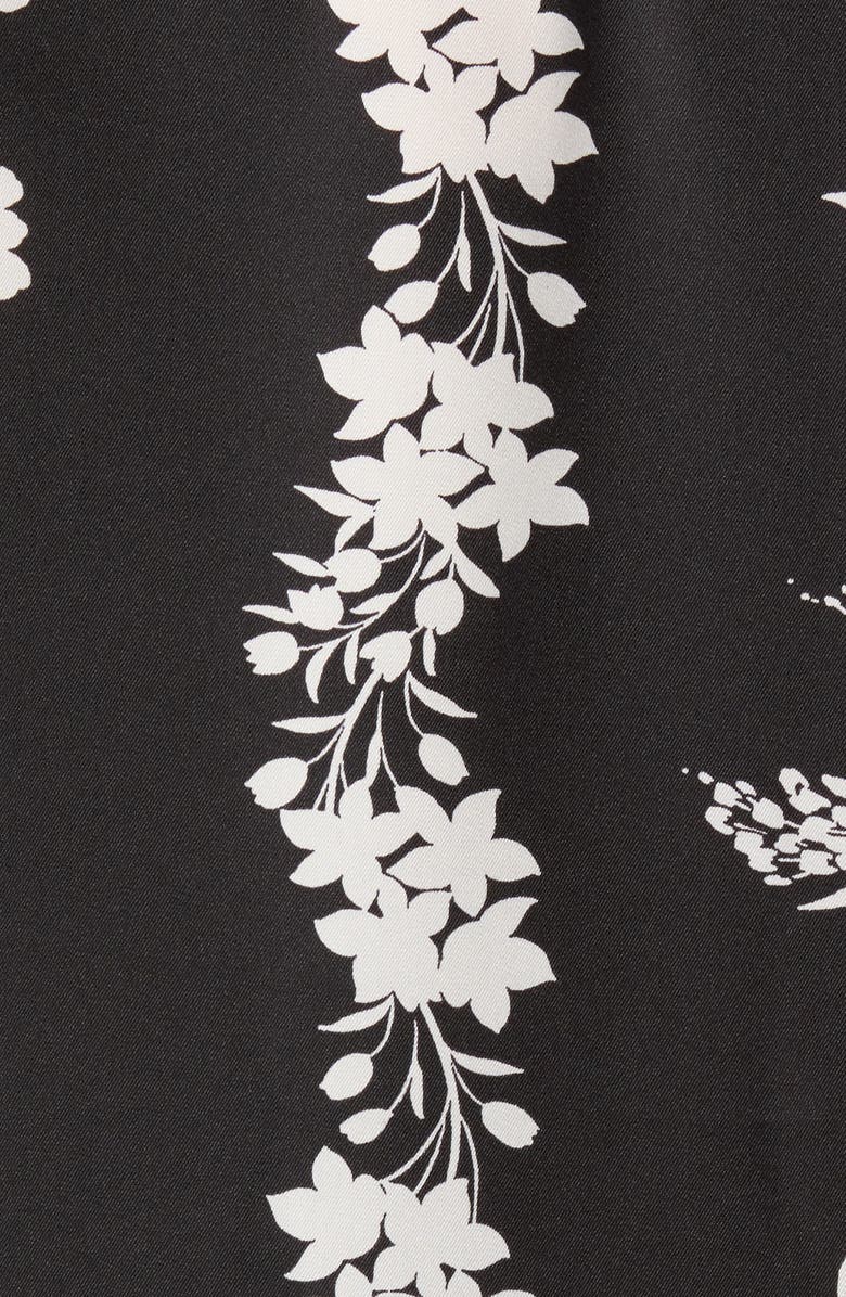 Anne Klein Floral Print Popover Top, Alternate, color, Anne Black/ White Dove