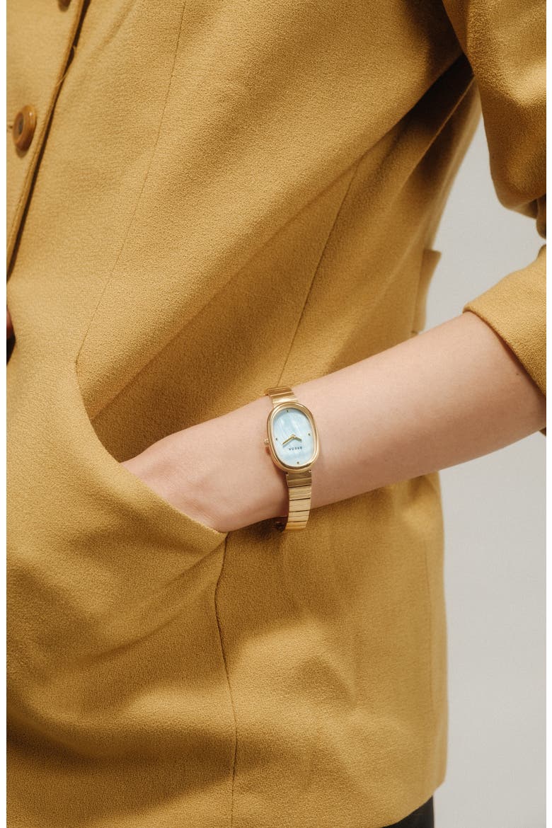 Jane Bracelet Watch, 23mm, Alternate, color, GOLD/ GOLD/ SKY