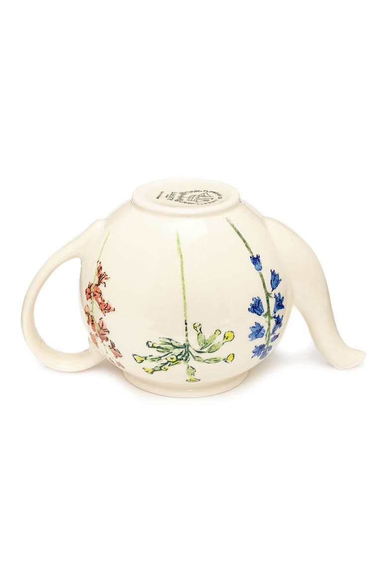 Floral Stenciled Ceramic Teapot, Alternate, color, THEODORA
