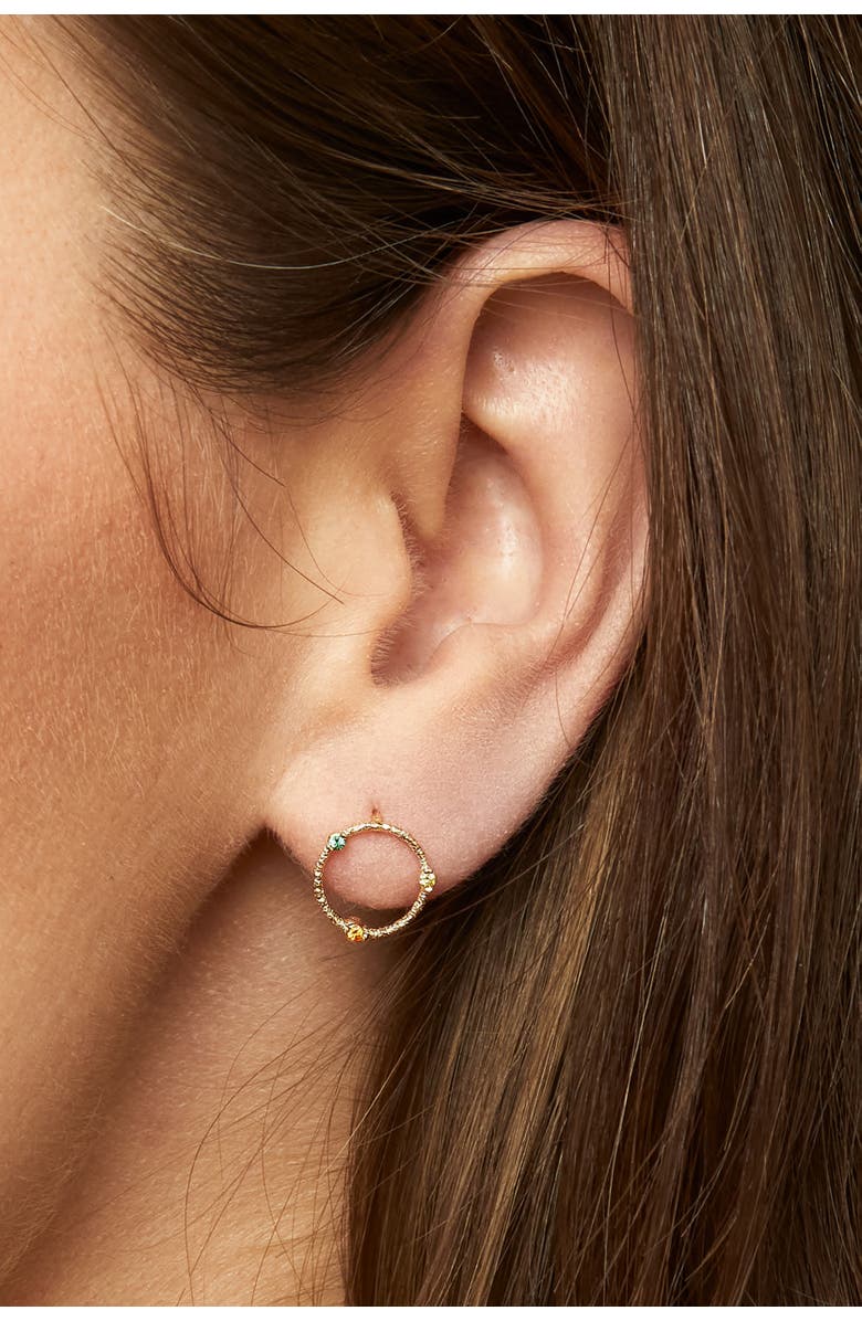 Oradina 14K Yellow Gold Multistone Circus Studs, Alternate, color, Yellow Gold