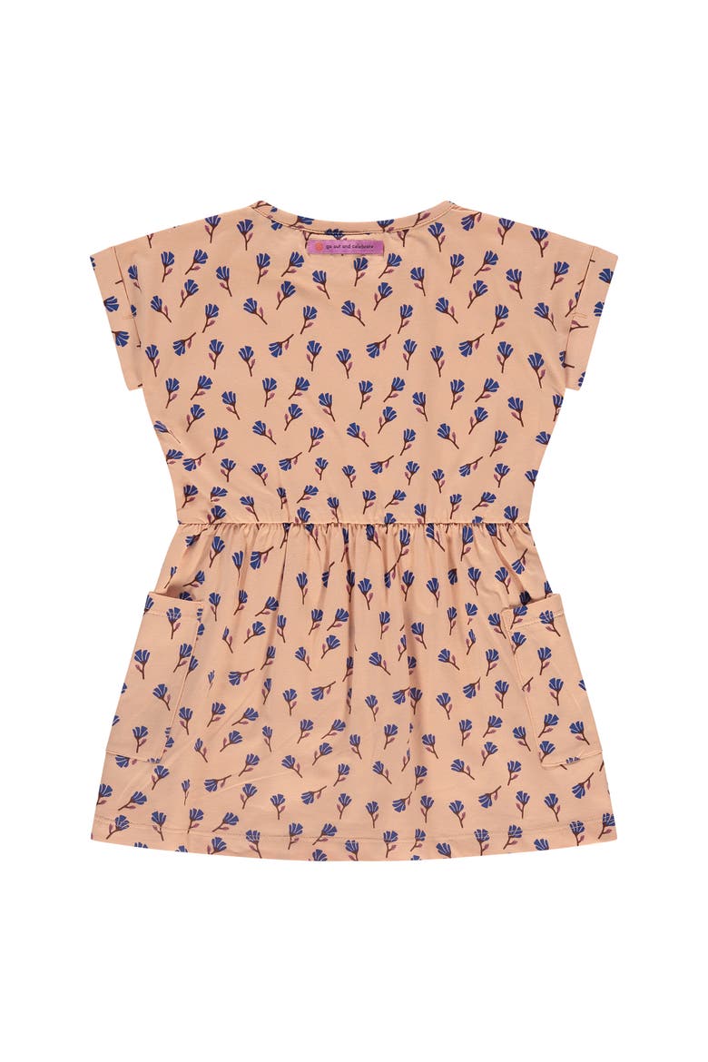 Allover Floral Cap Sleeve Dress, Alternate, color, Salmon