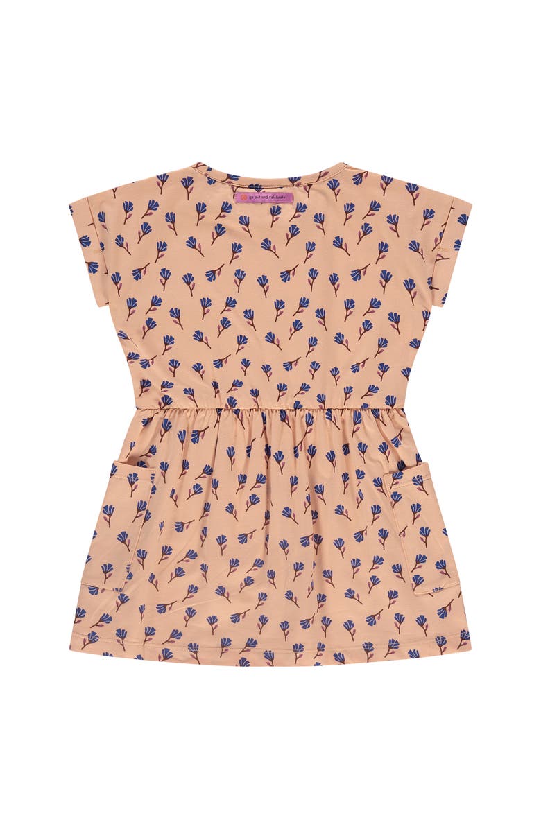 Stains and Stories by Babyface Allover Floral Cap Sleeve Dress, Alternate, color, Salmon