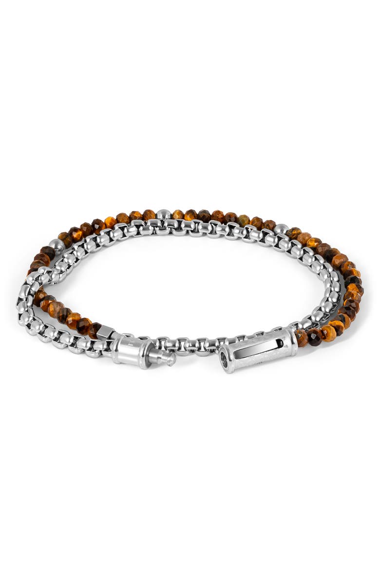 Thompson of London Men's Tiger's Eye Double Wrap Bracelet, Alternate, color, 