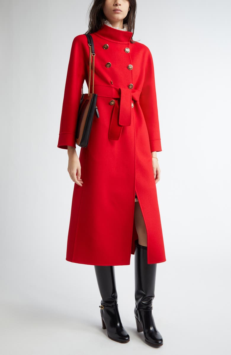 Valentino Garavani Double Breasted Wool & Cashmere Belted Coat, Main, color, 