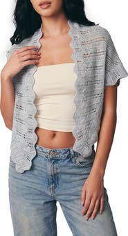 SAACHI Scalloped Pointelle Triangle Scarf