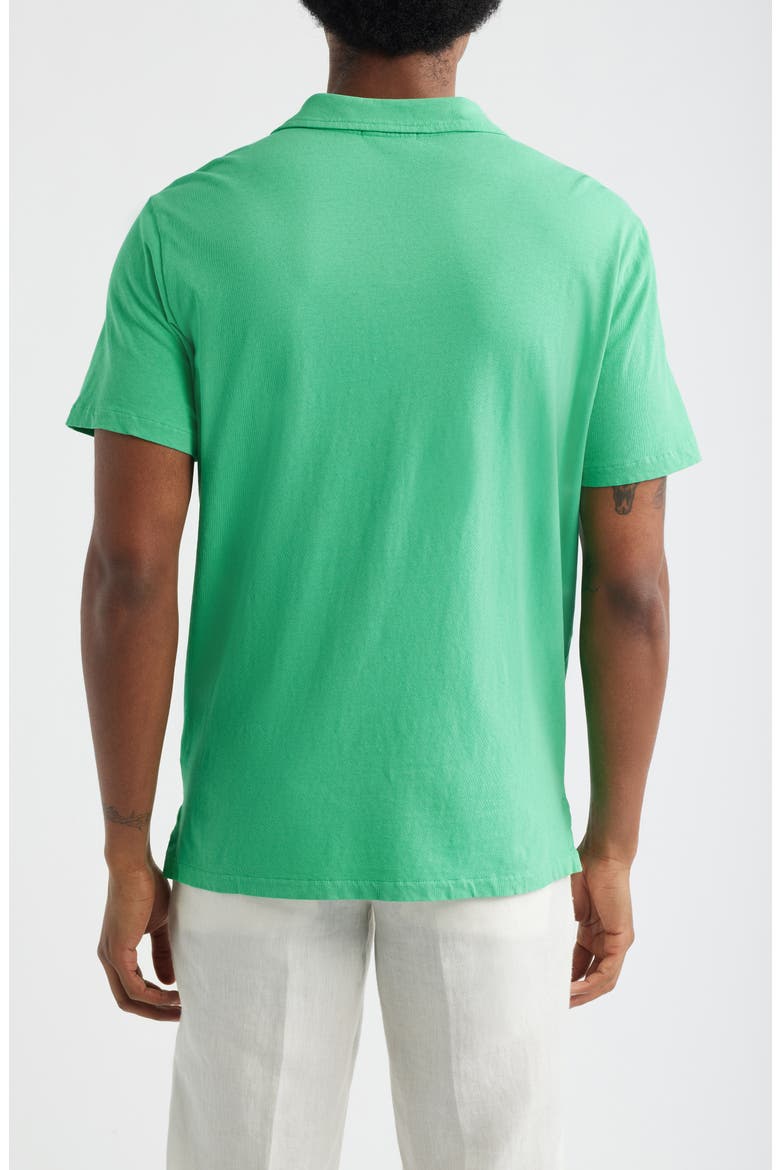 Standard Fit Cotton & Linen Polo, Alternate, color, SUMMER EMERALD