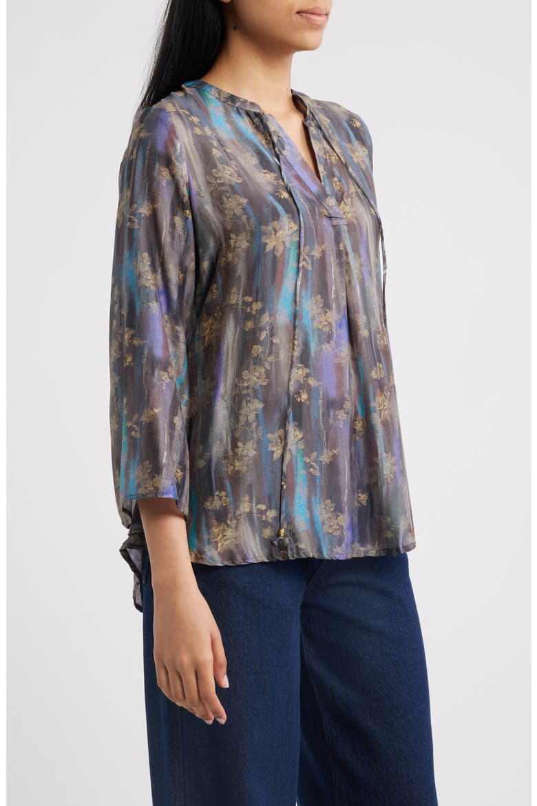 Tassel V-Neck Top, Alternate, color, BLUE MULTI