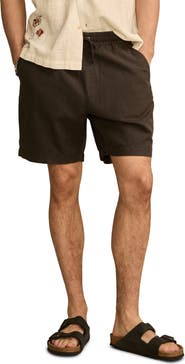 Lucky Brand 7-Inch Drawstring Waist Linen & Cotton Short