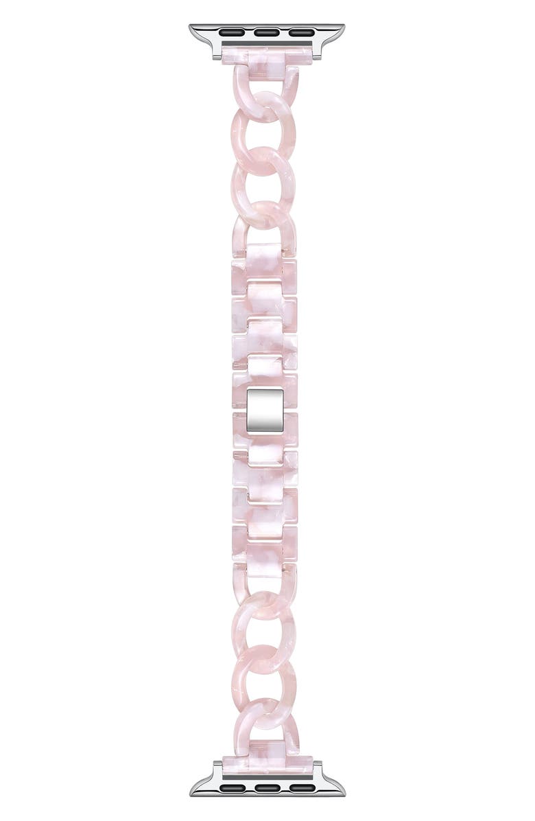 The Posh Tech Kit Tortoise Resin Link Apple Watch<sup>®</sup> Watchband, Main, color, Blush Tortoise
