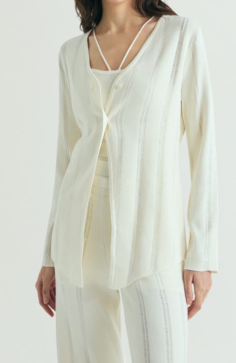 Slanted Knit Cardigan