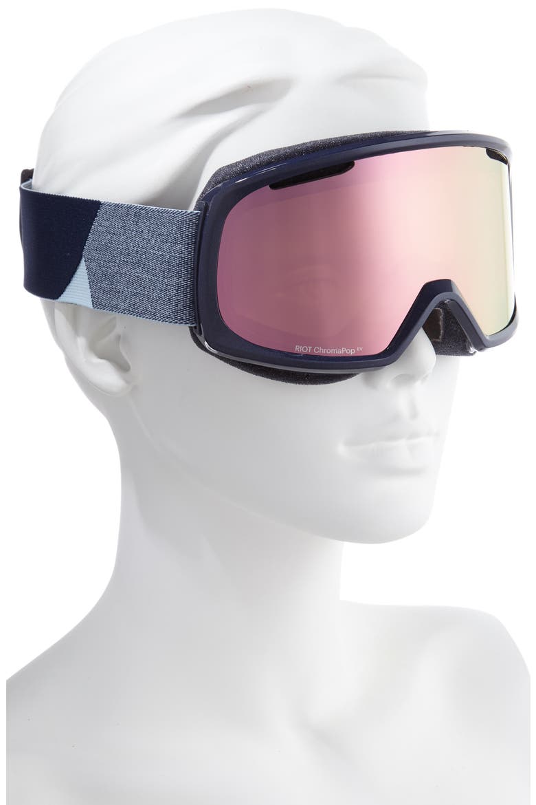 Riot Chromapop 180mm Snow/Ski Goggles, Alternate, color, NAVY/ MIRRORED BROWN