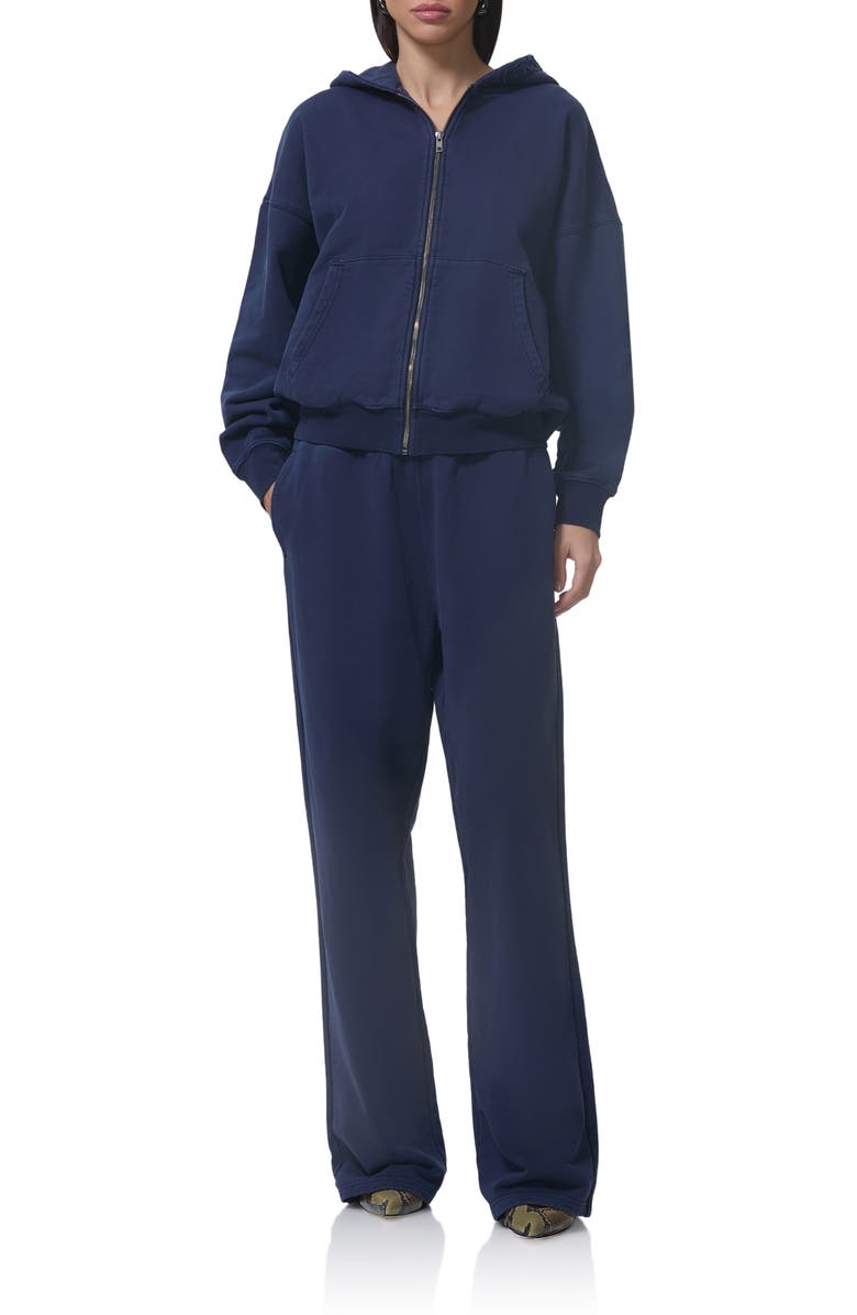 AFRM Finely Cotton Straight Leg Sweatpants, Alternate, color, Black Iris