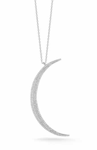 SPHERA MILANO Sterling Silver & CZ Moon Necklace